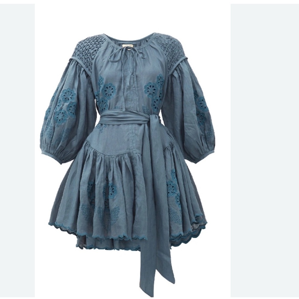Innika Choo Chambray Blue Embroidered Dress - Picture 3 of 6